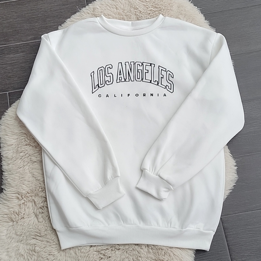 SHEIN Los Angeles White Crewneck Sweatshirt NWOT sz S